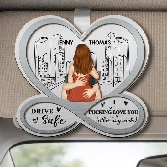 Drive Safe Couple Personalized Car Visor Clip